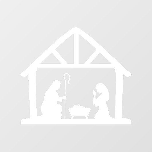 Weihnachtskrippe Fensteraufkleber (Blatt)