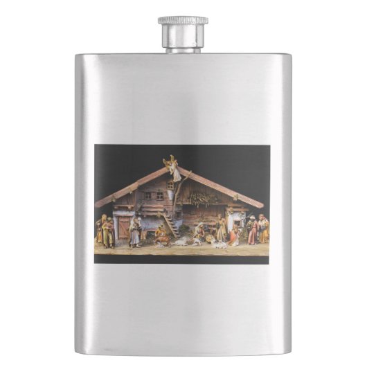 Weihnachtskrippe Flachmann (Vorderseite)