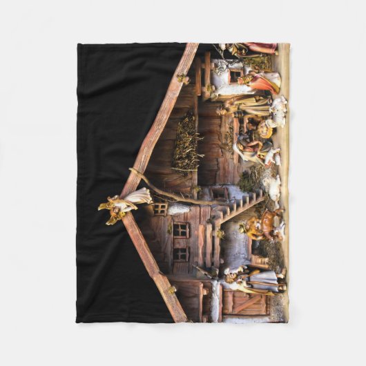 Weihnachtskrippe Fleecedecke (Vorderseite)