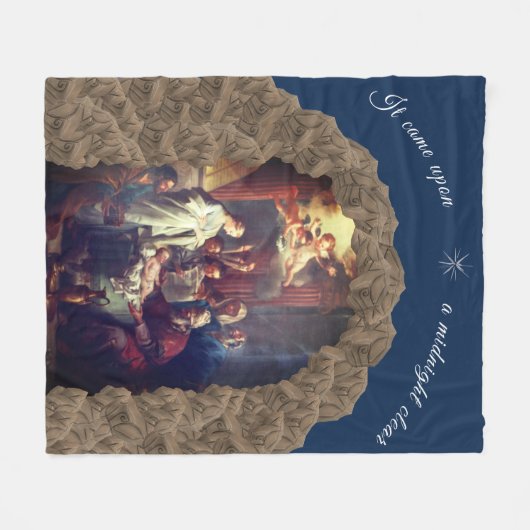 Weihnachtskrippe Fleecedecke (Vorderseite (Horizontal))