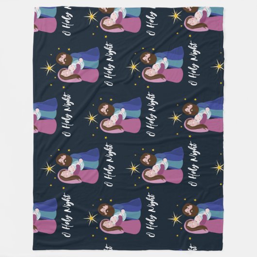 Weihnachtskrippe Fleecedecke (Vorderseite)