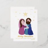 Weihnachtskrippe Folien Feiertagspostkarte (Vorderseite/Rückseite)