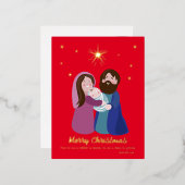Weihnachtskrippe Folien Feiertagspostkarte (Vorderseite/Rückseite)