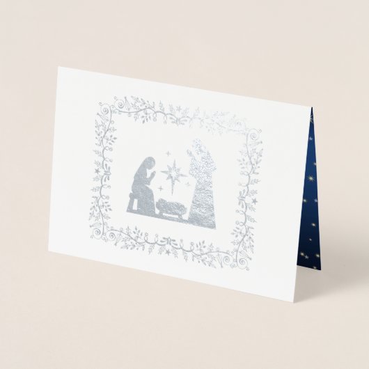 Weihnachtskrippe Folienkarte (Vorderseite)