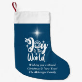 Weihnachtskrippe Freude an der Welt Blau & Weiß C Kleiner Weihnachtsstrumpf (Vorderseite)