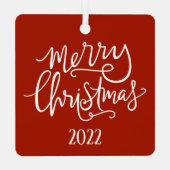 Weihnachtskrippe Freude an der Welt rot und weiß Ornament Aus Metall (Rückseite)