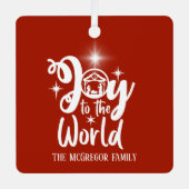 Weihnachtskrippe Freude an der Welt rot und weiß Ornament Aus Metall (Vorderseite)