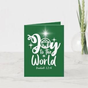 Weihnachtskrippe Freude für die Welt Grün & Weiß Feiertagskarte