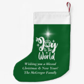 Weihnachtskrippe Freude für die Welt Grün & Weiß Kleiner Weihnachtsstrumpf (Rückseite)