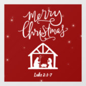 Weihnachtskrippe Frohe Weihnachten Fensteraufkleber (Blatt)