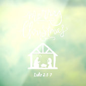 Weihnachtskrippe Frohe Weihnachten Weiß Fensteraufkleber (Blatt 3)