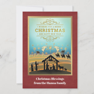 Weihnachtskrippe "Fröhliche Weihnachten und ein gl