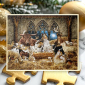 Weihnachtskrippe für alle Tiere, raue Colliese - Puzzle
