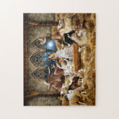 Weihnachtskrippe für alle Tiere, raue Colliese - Puzzle (Vertikal)