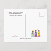 Weihnachtskrippe für Wasserfarben erwartet Baby Ankündigungspostkarte (Rückseite)