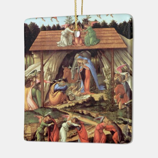 Weihnachtskrippe, Geburt Christi von Botticelli Keramikornament (Links)