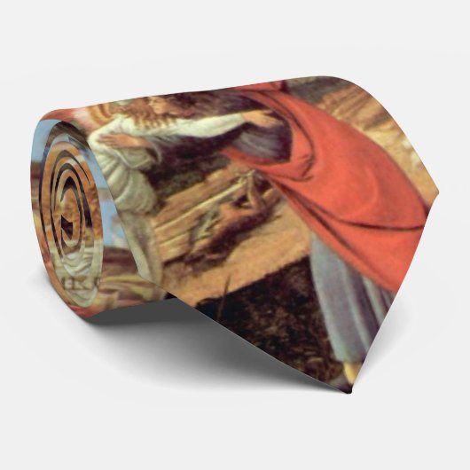 Weihnachtskrippe, Geburt Christi von Botticelli Krawatte (Gerollt)