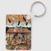 Weihnachtskrippe, Geburt Christi von Botticelli Schlüsselanhänger (Rückseite)