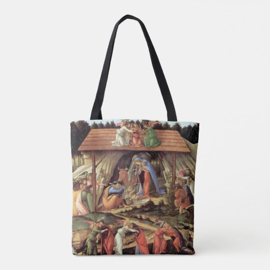 Weihnachtskrippe, Geburt Christi von Botticelli Tasche (Rückseite)