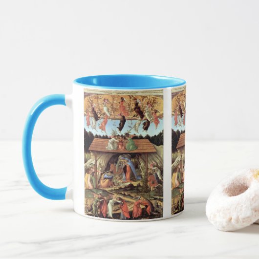 Weihnachtskrippe, Geburt Christi von Botticelli Tasse (Mit Donut)