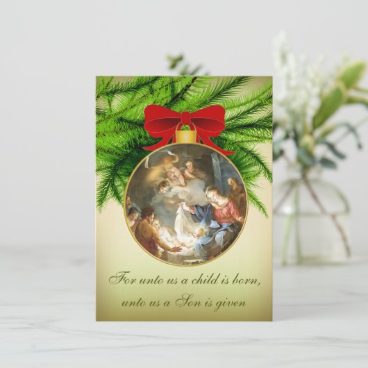 Weihnachtskrippe Geburt Feiertagskarte (Stehend Vorderseite)