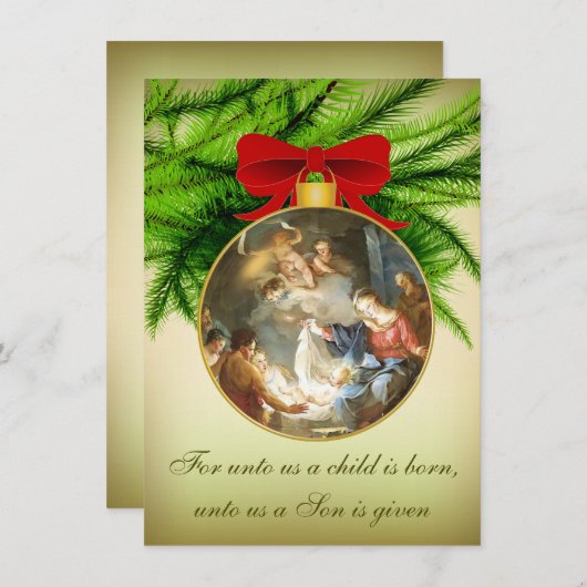 Weihnachtskrippe Geburt Feiertagskarte (Vorne/Hinten)