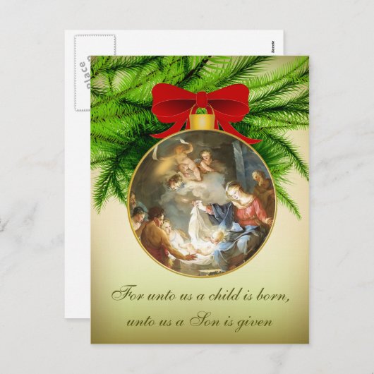 Weihnachtskrippe Geburt Feiertagspostkarte (Vorne/Hinten)