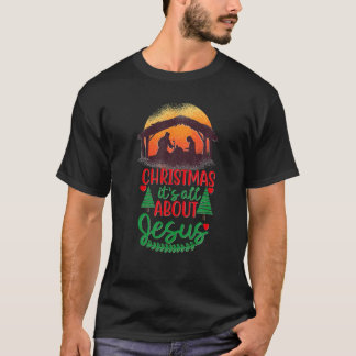 Weihnachtskrippe Geburt Jesu Christi Christlich T-Shirt
