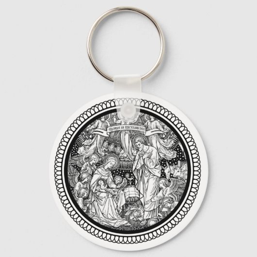 Weihnachtskrippe Geburt von Jesus Mary Joseph Schlüsselanhänger (Vorderseite)