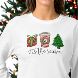 Weihnachtskrippe Gegenwart Monogram Kaffeehaus T-Shirt
