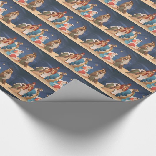 Weihnachtskrippe Geschenkpapier (Ecke)