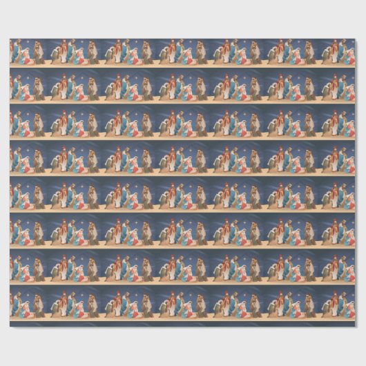 Weihnachtskrippe Geschenkpapier (Flach)