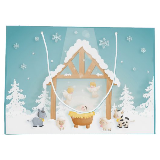 Weihnachtskrippe Große Geschenktüte (Rückseite)