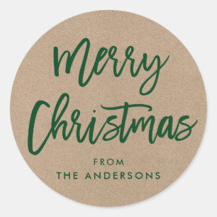 Weihnachtskrippe Grün-Stift Runder Aufkleber