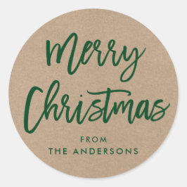 Weihnachtskrippe Grüne Geschenksticker Runder Aufkleber