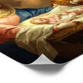 Weihnachtskrippe Heilige Engel Familie Manger Poster (Ecke)