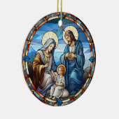 Weihnachtskrippe Heilige Familie Keramik Ornament (Rechts)