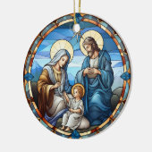 Weihnachtskrippe Heilige Familie Keramik Ornament (Links)