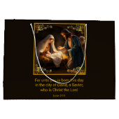 Weihnachtskrippe Heilige Familie Religiös Große Geschenktüte (Rückseite)