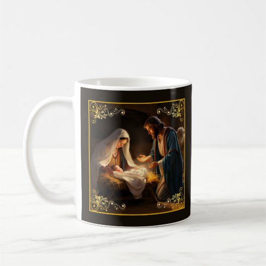 Weihnachtskrippe Heilige Familie Religiös Kaffeetasse (Links)