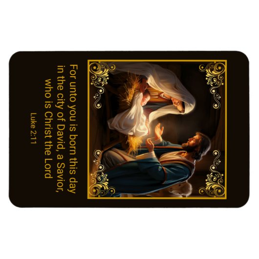 Weihnachtskrippe Heilige Familie Religiös Magnet (Horizontal)