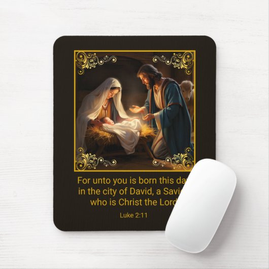 Weihnachtskrippe Heilige Familie Religiös Mousepad (Mit Mouse)