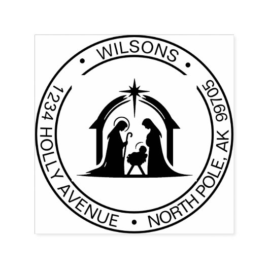 Weihnachtskrippe Heilige Familie Religiöse Adresse Permastempel (Design)
