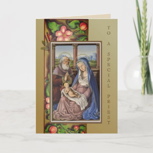 Weihnachtskrippe Heilige Familie Vintage Religiöse Feiertagskarte