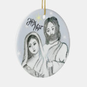 Weihnachtskrippe Heilige Nacht Keramik Ornament (Rechts)