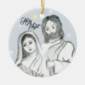 Weihnachtskrippe Heilige Nacht Keramik Ornament (Vorne)