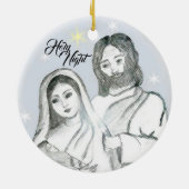 Weihnachtskrippe Heilige Nacht Keramik Ornament (Hinten)