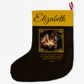 Weihnachtskrippe Heilige Weihnachtszeit Strumpf Großer Weihnachtsstrumpf (Rückseite)