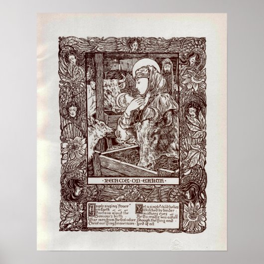 Weihnachtskrippe im Jugendstil (1898) Poster (Vorne)