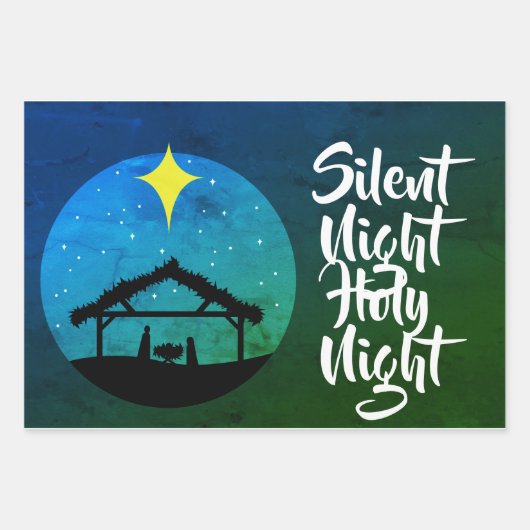 Weihnachtskrippe im Weltfrieden Geschenkpapier Set (Vorderseite 2)